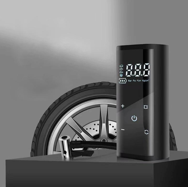Компрессор для шин Tire Air Compressor автомобильный, портативный, аккумуляторный, черный - изображение 7