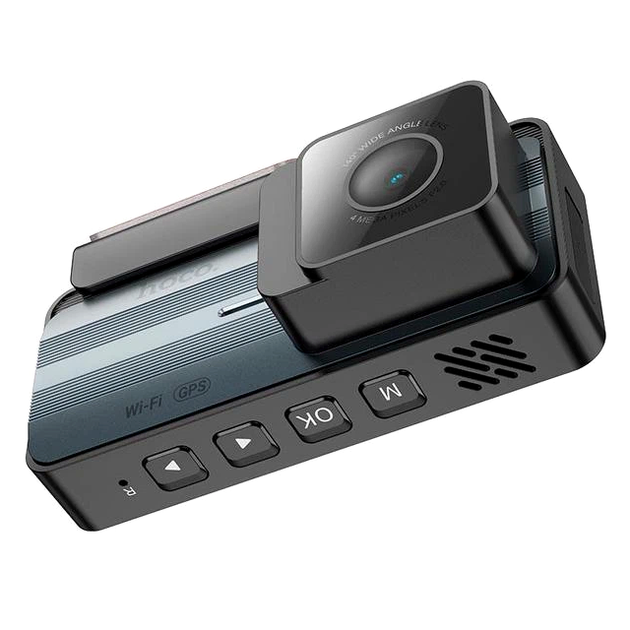 Відеореєстратор Hoco DV12 2K IPS 3.69 дюйма Wi-Fi GPS з камерою заднього виду сірий - Фото 5 Відеореєстратор Hoco DV12 2K IPS 3.69 дюйма Wi-Fi GPS з камерою заднього виду сірий - зображення 5