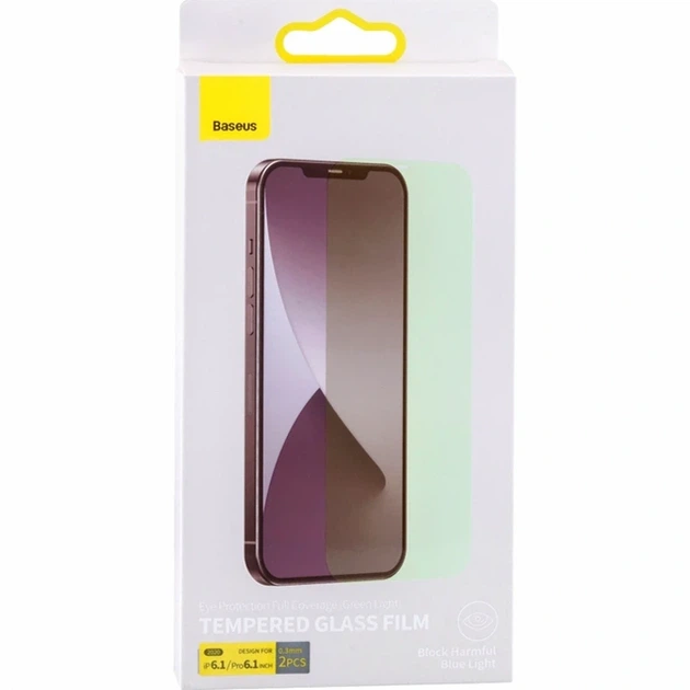 Защитное стекло Baseus 0.3 мм 9H олеофобное для iPhone 12 12 Pro 2 шт зеленый - Фото 2 Защитное стекло Baseus 0.3 мм 9H олеофобное для iPhone 12 12 Pro 2 шт зеленый - изображение 2