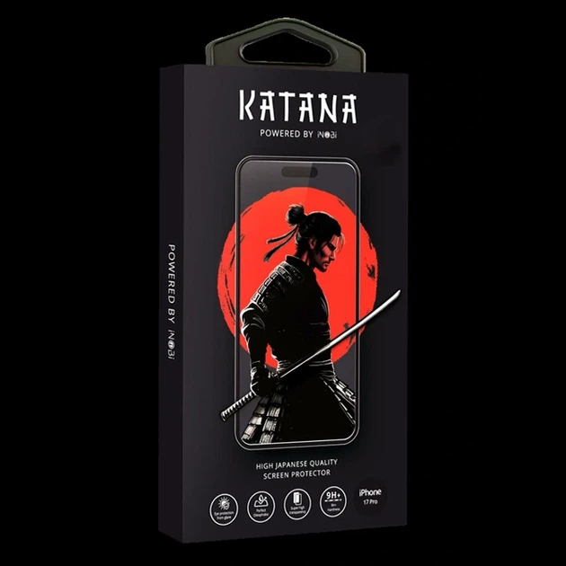 Защитное стекло KATANA 9H олеофобное для iPhone 17 Pro черный - изображение 2