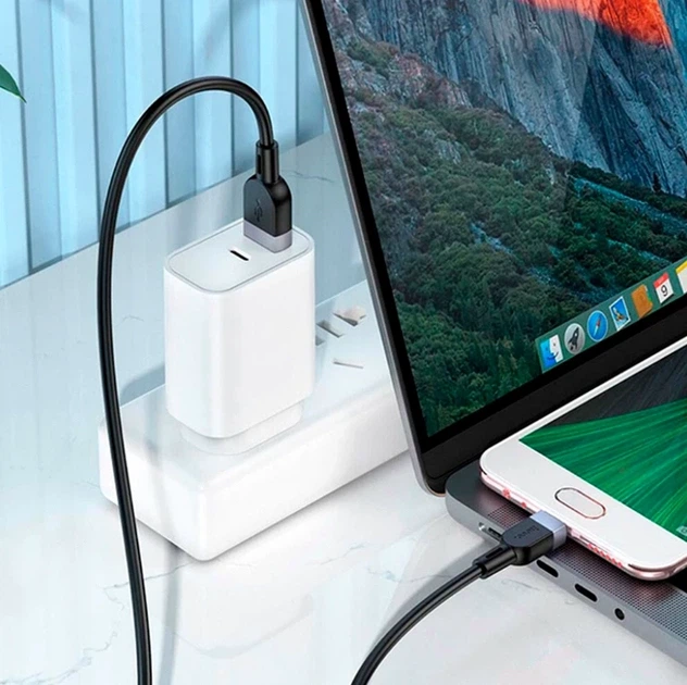 Кабель Hoco X109 Micro USB 1 м 2.4 А силікон для заряджання та передачі даних чорний - Фото 5 Кабель Hoco X109 Micro USB 1 м 2.4 А силікон для заряджання та передачі даних чорний - зображення 5