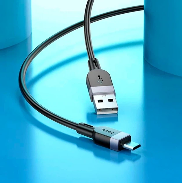 Кабель Hoco X109 Micro USB 1 м 2.4 А силікон для заряджання та передачі даних чорний - Фото 7 Кабель Hoco X109 Micro USB 1 м 2.4 А силікон для заряджання та передачі даних чорний - зображення 7