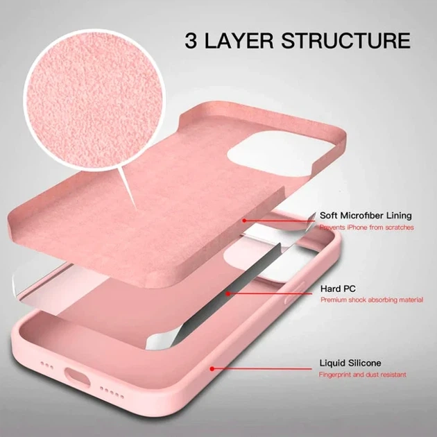Чохол силіконовий Full Cover для iPhone 14 Pro Max захист камери рожевий пісок - зображення 5