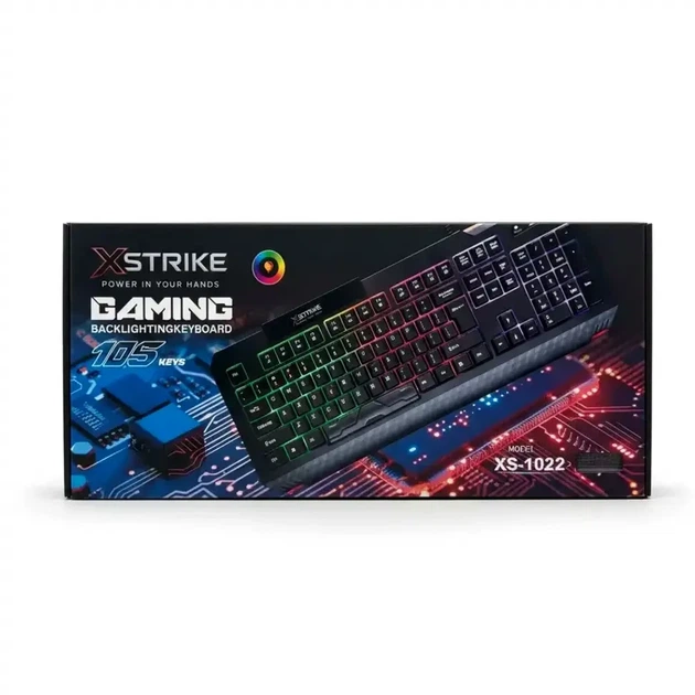 Игровая механическая клавиатура XSTRIKE XS-1022 с RGB подсветкой 105 клавиш USB черный пластик - Фото 8 Игровая механическая клавиатура XSTRIKE XS-1022 с RGB подсветкой 105 клавиш USB черный пластик - изображение 8