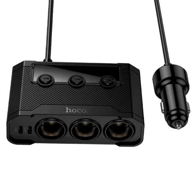 АЗУ Hoco Z64 Anshun 240W 3 гнезда прикуривателя 4 USB порта черный термостойкий материал - изображение 6