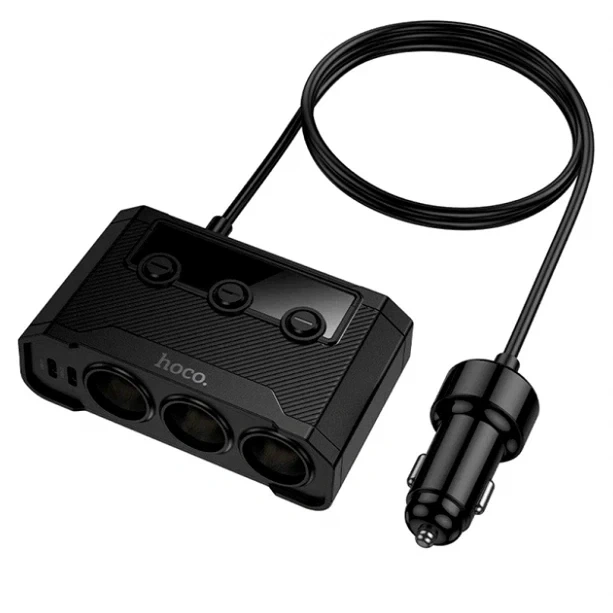 АЗУ Hoco Z64 Anshun 240W 3 гнезда прикуривателя 4 USB порта черный термостойкий материал - изображение 7