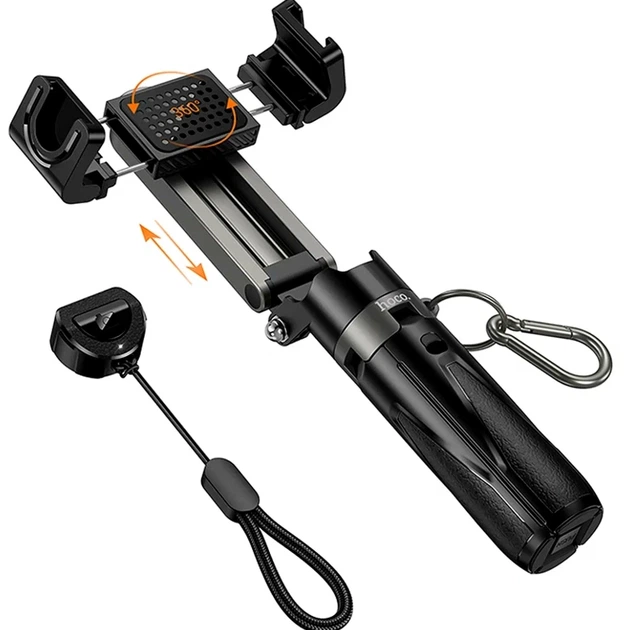 Монопод Hoco K27 Pro Magic мини черный 3 в 1 с Bluetooth пультом для селфи и видеосъемки до 48 см - изображение 4