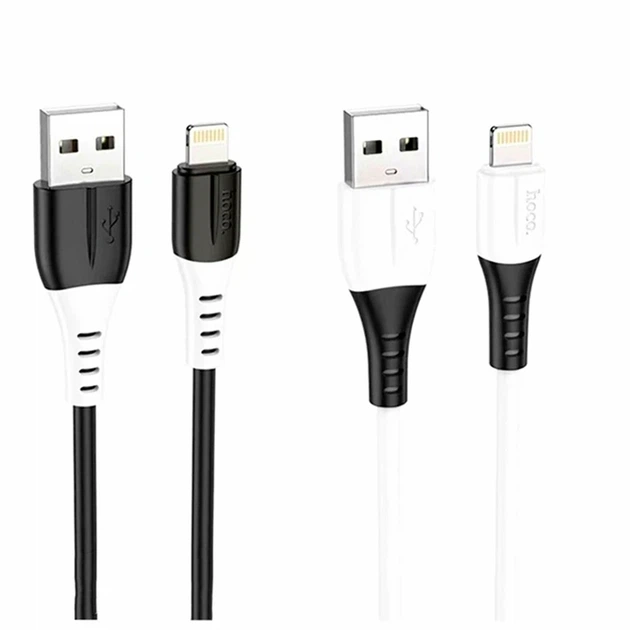 Кабель USB Lightning 1м 2.4А чорний Hoco X82 для заряджання пристроїв Apple - Фото 2 Кабель USB Lightning 1м 2.4А чорний Hoco X82 для заряджання пристроїв Apple - зображення 2