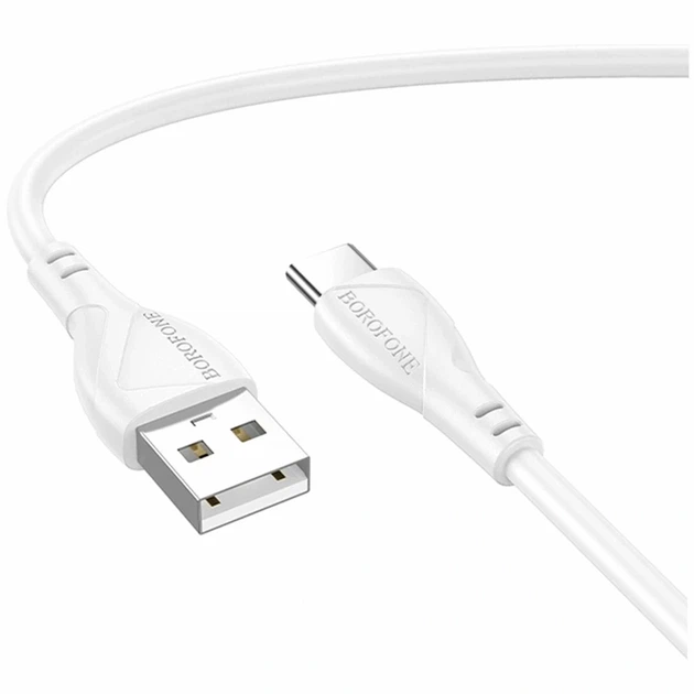 Кабель USB Type-C 3A 1м ПВХ для зарядки и синхронизации Borofone BX121 Белый - Фото 1 Кабель USB Type-C 3A 1м ПВХ для зарядки и синхронизации Borofone BX121 Белый - изображение 1