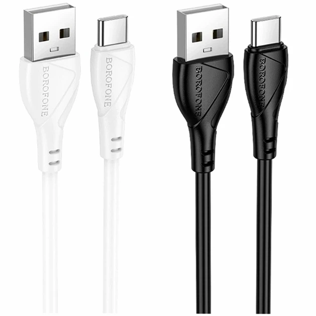 Кабель USB Type-C 3A 1м ПВХ для зарядки и синхронизации Borofone BX121 Белый - Фото 2 Кабель USB Type-C 3A 1м ПВХ для зарядки и синхронизации Borofone BX121 Белый - изображение 2