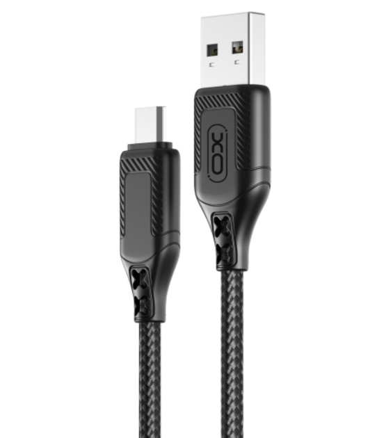 Кабель USB Micro 2.4A 1м чорний нейлоновий для заряджання та синхронізації XO NB235 Zebra - Фото 4 Кабель USB Micro 2.4A 1м чорний нейлоновий для заряджання та синхронізації XO NB235 Zebra - зображення 4