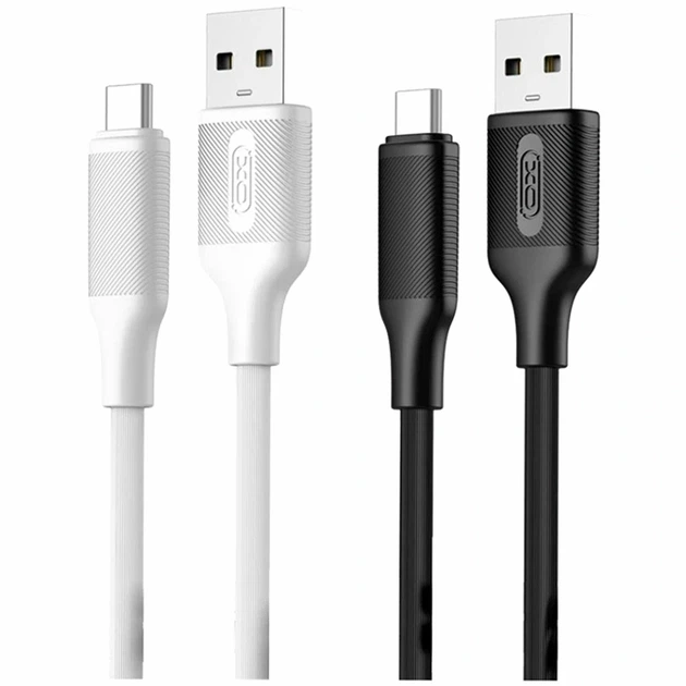 Кабель USB Type-C 3A 1м білий PVC для заряджання та передачі даних модель XO-NB265 - Фото 2 Кабель USB Type-C 3A 1м білий PVC для заряджання та передачі даних модель XO-NB265 - зображення 2