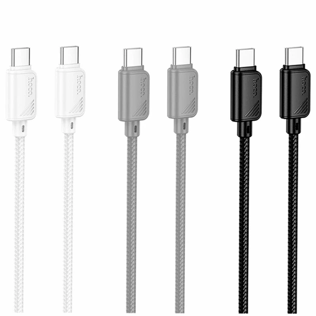 Кабель USB Type-C to Type-C 60W 1м черный для быстрой зарядки и передачи данных Hoco X113 - Фото 2 Кабель USB Type-C to Type-C 60W 1м черный для быстрой зарядки и передачи данных Hoco X113 - изображение 2