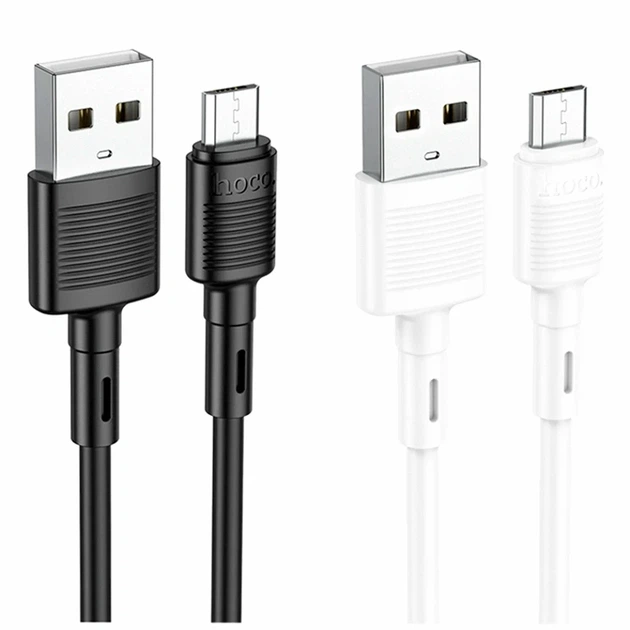 Кабель USB Micro 1м 2.4А Hoco X83 белый для зарядки и передачи данных из PVC с четырьмя жилами - изображение 2