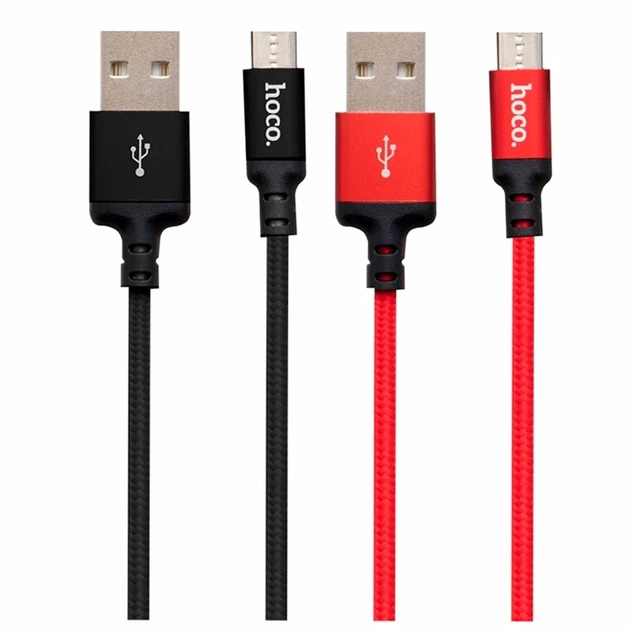 Кабель USB Micro 1м Hoco X14 Times Speed чорний метал текстильна обплетення - Фото 2 Кабель USB Micro 1м Hoco X14 Times Speed чорний метал текстильна обплетення - зображення 2
