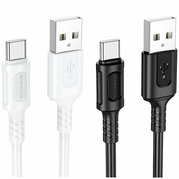 Кабель USB Type-C 3A 1м белый PVC для зарядки и синхронизации Borofone BX111 - изображение 2