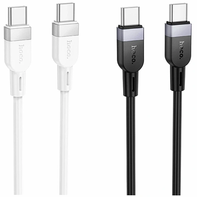 Кабель USB Type-C to Type-C 60W 1м черный Hoco X109 силиконовый для зарядки и передачи данных - изображение 2