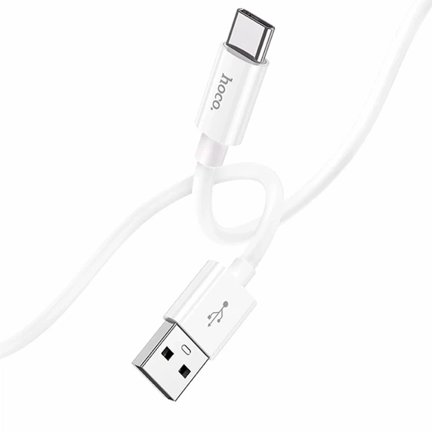 Кабель USB Type-C 1м 3А силиконовый белый Hoco X87 Magic для зарядки и передачи данных - Фото 1 Кабель USB Type-C 1м 3А силиконовый белый Hoco X87 Magic для зарядки и передачи данных - изображение 1