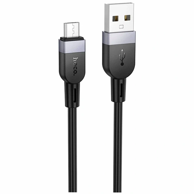 Кабель USB Hoco X109 Micro 2.4A 3м черный силиконовый для зарядки и передачи данных - Фото 1 Кабель USB Hoco X109 Micro 2.4A 3м черный силиконовый для зарядки и передачи данных - изображение 1