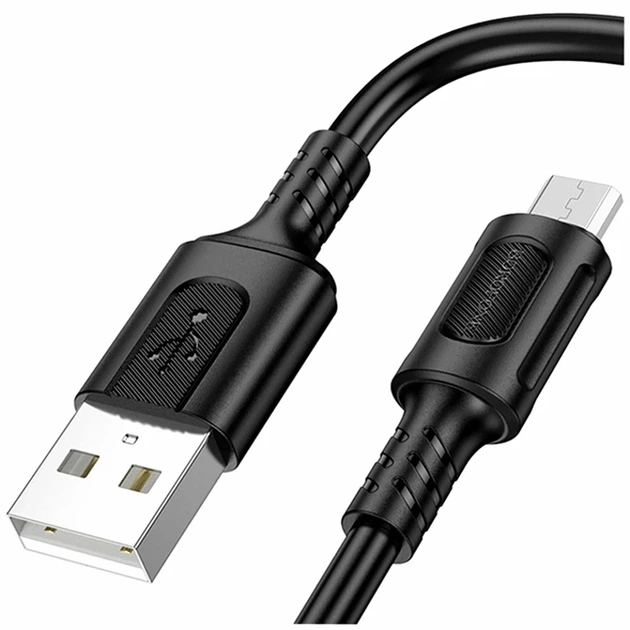 Кабель USB Micro 2.4A 1м ПВХ черный Borofone BX111 для зарядки и передачи данных - Фото 1 Кабель USB Micro 2.4A 1м ПВХ черный Borofone BX111 для зарядки и передачи данных - изображение 1