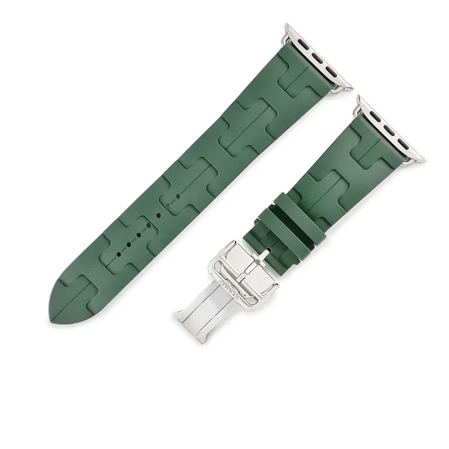 Ремешок для Apple Watch Hermes 38 40 41 мм силиконовый цвет Pine Needle Green - изображение 3