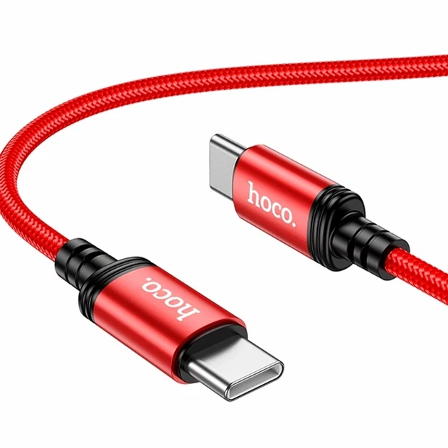 Кабель USB Type-C 60Вт 1м 3А нейлон червоний Hoco X89 Wind - Фото 1 Кабель USB Type-C 60Вт 1м 3А нейлон червоний Hoco X89 Wind - зображення 1