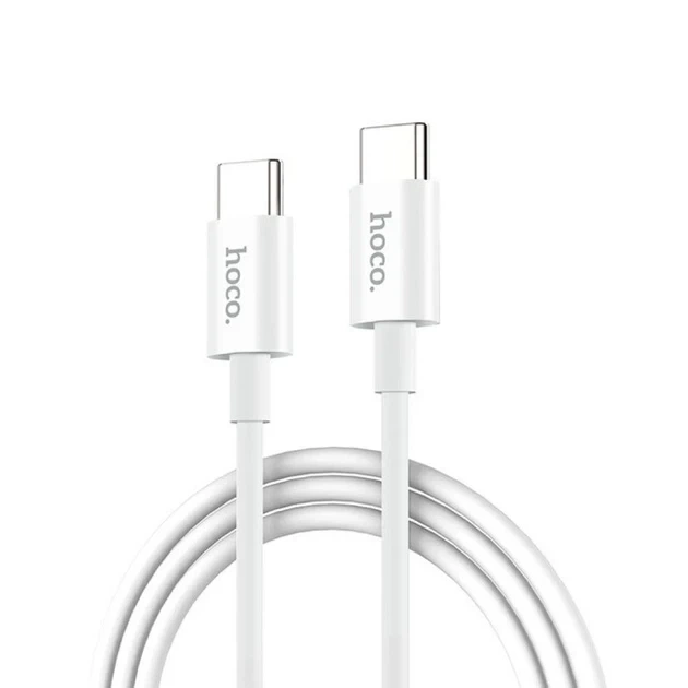 Кабель USB Type-C to Type-C 60Вт 1м 3А для зарядки и синхронизации Hoco X88 Gratified Белый - Фото 4 Кабель USB Type-C to Type-C 60Вт 1м 3А для зарядки и синхронизации Hoco X88 Gratified Белый - изображение 4