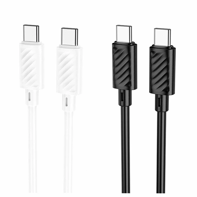 Кабель USB Type-C to Type-C 60Вт 1м 3А для зарядки и синхронизации Hoco X88 Gratified Белый - Фото 2 Кабель USB Type-C to Type-C 60Вт 1м 3А для зарядки и синхронизации Hoco X88 Gratified Белый - изображение 2