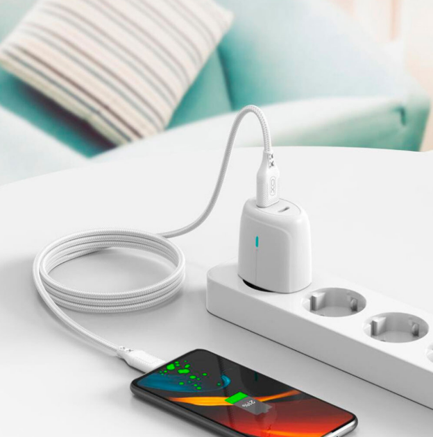 Кабель USB Micro 2.4A 1м нейлоновый белый для зарядки и синхронизации XO NB235 Zebra - Фото 3 Кабель USB Micro 2.4A 1м нейлоновый белый для зарядки и синхронизации XO NB235 Zebra - изображение 3
