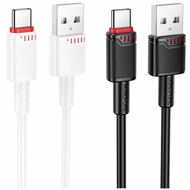 Кабель USB Type-C 3A 1м белый PVC Borofone BX110 для зарядки и передачи данных - Фото 2 Кабель USB Type-C 3A 1м белый PVC Borofone BX110 для зарядки и передачи данных - изображение 2
