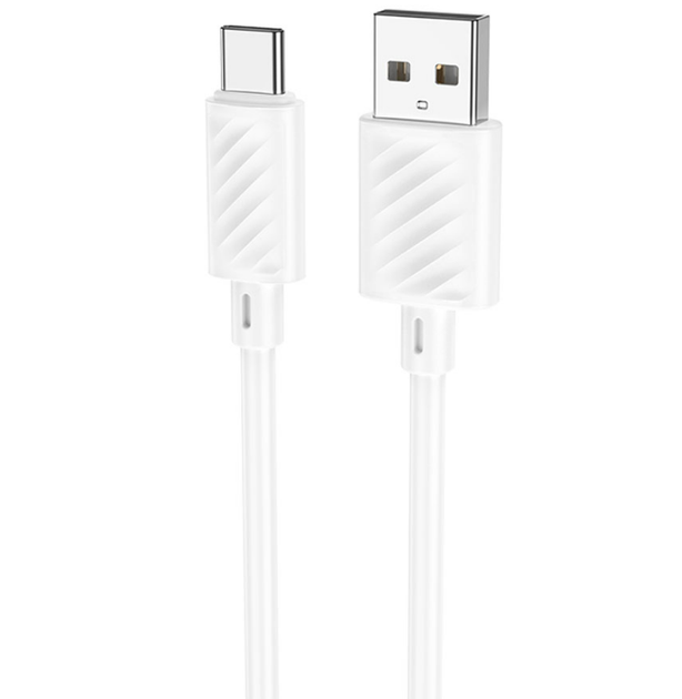 Кабель USB Type C 3А 1м для заряджання та синхронізації Hoco X88 Gratified білий пластик метал - зображення 7