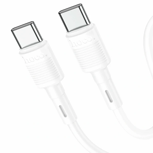 USB кабель Hoco X83 60Вт 1м Type-C to Type-C білий для заряджання та передачі даних - Фото 1 USB кабель Hoco X83 60Вт 1м Type-C to Type-C білий для заряджання та передачі даних - зображення 1