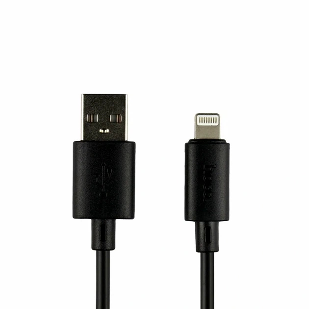 Кабель USB Lightning 2.4A 1м чорний для заряджання та синхронізації Hoco X88 Gratified - Фото 1 Кабель USB Lightning 2.4A 1м чорний для заряджання та синхронізації Hoco X88 Gratified - зображення 1