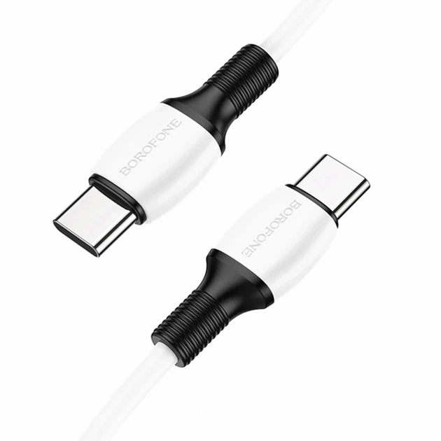 Кабель USB Type-C to Type-C 60Вт 20В 3А 1м Белый Borofone BX84 - Фото 1 Кабель USB Type-C to Type-C 60Вт 20В 3А 1м Белый Borofone BX84 - изображение 1