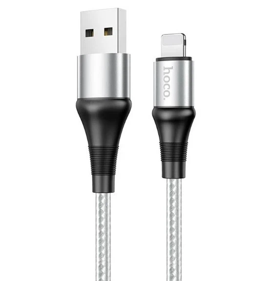 Кабель USB Hoco X50 Excellent Lightning 1м 2.4А серый для зарядки и синхронизации устройств из пластика и металла - изображение 6