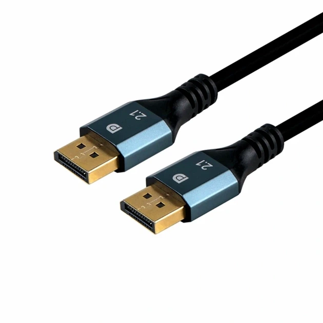 Кабель DisplayPort 2.1 4K 240Hz 1м чорний для підключення моніторів та ноутбуків - Фото 2 Кабель DisplayPort 2.1 4K 240Hz 1м чорний для підключення моніторів та ноутбуків - зображення 2
