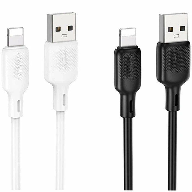 Кабель USB Type-C 3A 1м силиконовый белый Borofone BX113 для зарядки и передачи данных - изображение 2