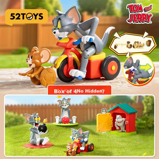 52TOYS Том и Джерри, невезучий Том, подвижные заводные куклы-сюрпризы, полный набор из 4 штук, весенний подарок - Фото 1 52TOYS Том и Джерри, невезучий Том, подвижные заводные куклы-сюрпризы, полный набор из 4 штук, весенний подарок - изображение 1