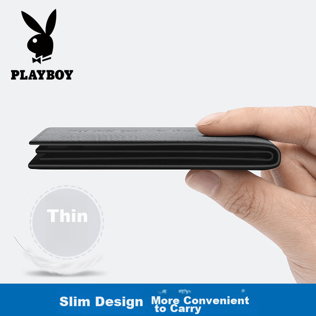 Мужской чехол для водительских прав PLAYBOY, защитный чехол из натуральной кожи, встроенный держатель для водительского удостоверения и удостоверения личности, тисненый дизайн. - изображение 2