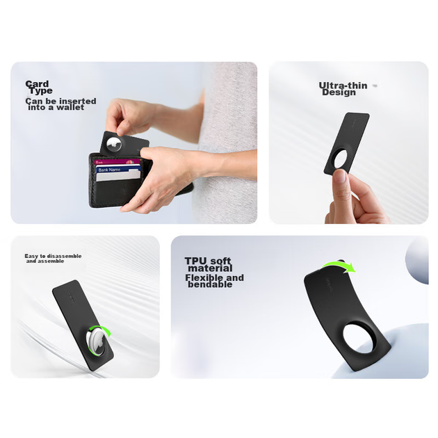Брелок BELKIN, совместимый с AirTag/AirTag2, крючок для рюкзака, защитный зажим для Apple AirTag, подвеска для трекера, силиконовый грязеотталкивающий противоударный чехол MSC019 черный - изображение 3