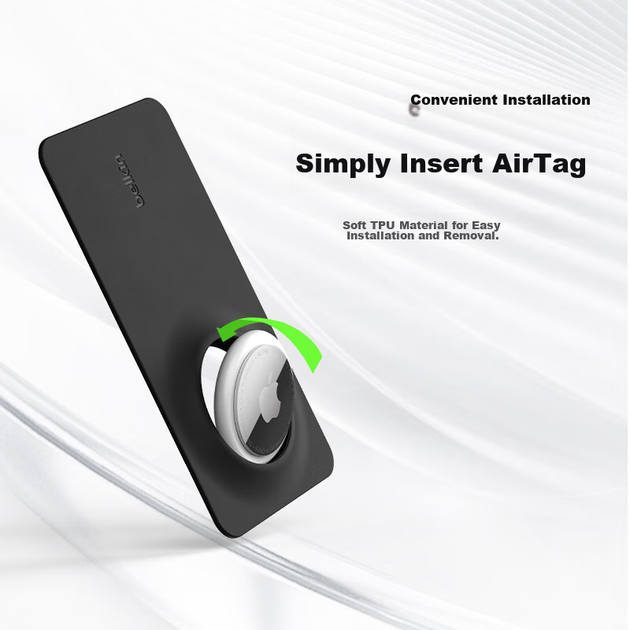 Брелок BELKIN, совместимый с AirTag/AirTag2, крючок для рюкзака, защитный зажим для Apple AirTag, подвеска для трекера, силиконовый грязеотталкивающий противоударный чехол MSC019 черный - изображение 7