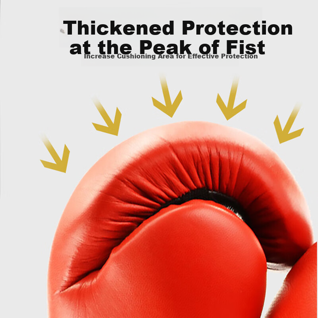 Боксерские перчатки MUAYTHAI DRACULA для детей, тренировочные перчатки с мишенью для ног и рук, боксерские перчатки + мишень для одной руки, красные, универсальный детский размер. - изображение 2