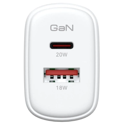 Зарядное устройство Armorstandart 1xUSB-C + 1xUSB 20W GaN white (ARM89531) - изображение 2