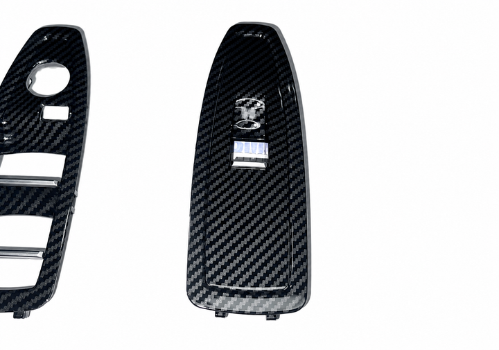 Карбонові накладки на склопідйомники BMW F20 F30 F31 F34 F35 F36 без отвору під складання дзеркал - зображення 4