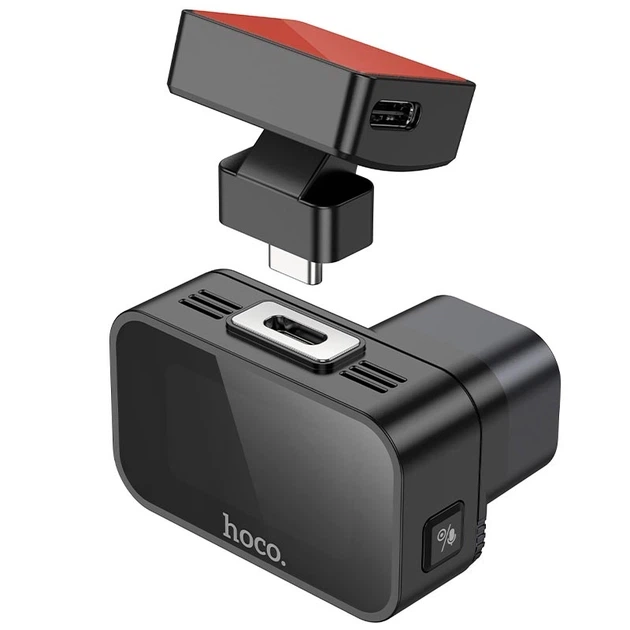 Видеорегистратор автомобильный Hoco DV10 Mini Screen Dashcam Full HD 1080P с IPS-дисплеем 1.47" и углом обзора 140° Черный - изображение 4