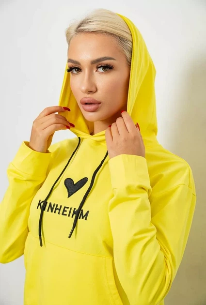 Спортивний костюм жіночий двонитка, колір жовтий, 214R1419-007 розмір M - зображення 3