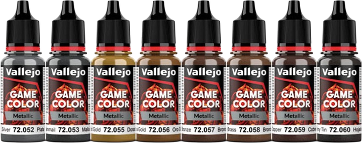 Zestaw farb akrylowych Vallejo Game Color – Kolory metaliczne 8 szt x 18 ml (8429551723039) - obraz 2
