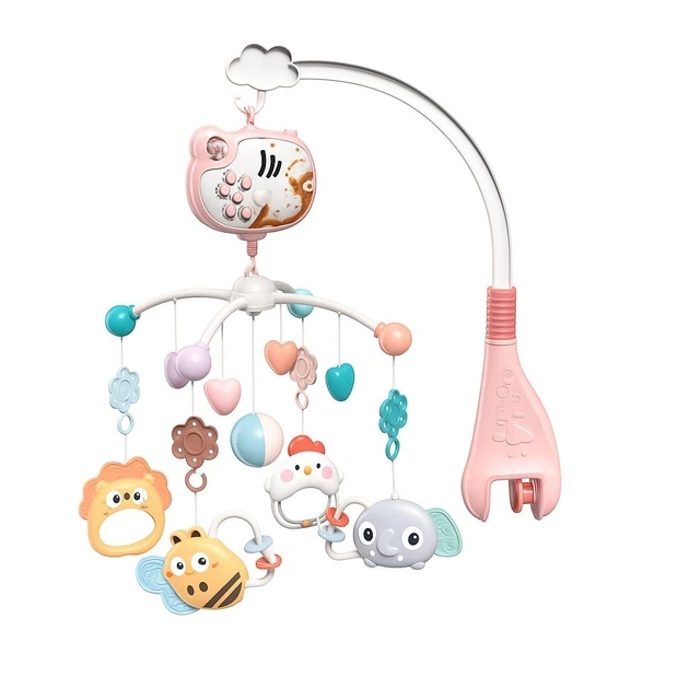 Музична карусель «Зоряні сни» WToys 32579 — колискові українською, регулювання гучності, таймер, проєктор, рожева - Фото 2 Музична карусель «Зоряні сни» WToys 32579 — колискові українською, регулювання гучності, таймер, проєктор, рожева - зображення 2
