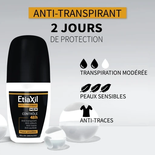 Дезодорант Etiaxil anti-transpirant Contrôle 48h антиперспірант роликовий чоловічий 50 мл - зображення 3