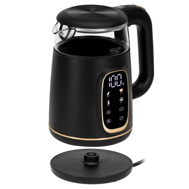 Чайник з регулятором температури Adler AD 1305 BG black gold 1,7L LED 40–100°C - изображение 6